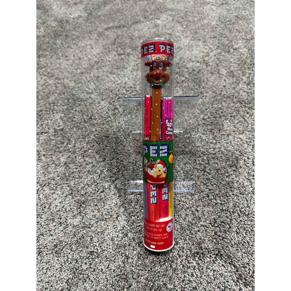 Candy Dispenser PEZ Unisex Brown New Reindeer Christmas Holiday Tube 2.9oz